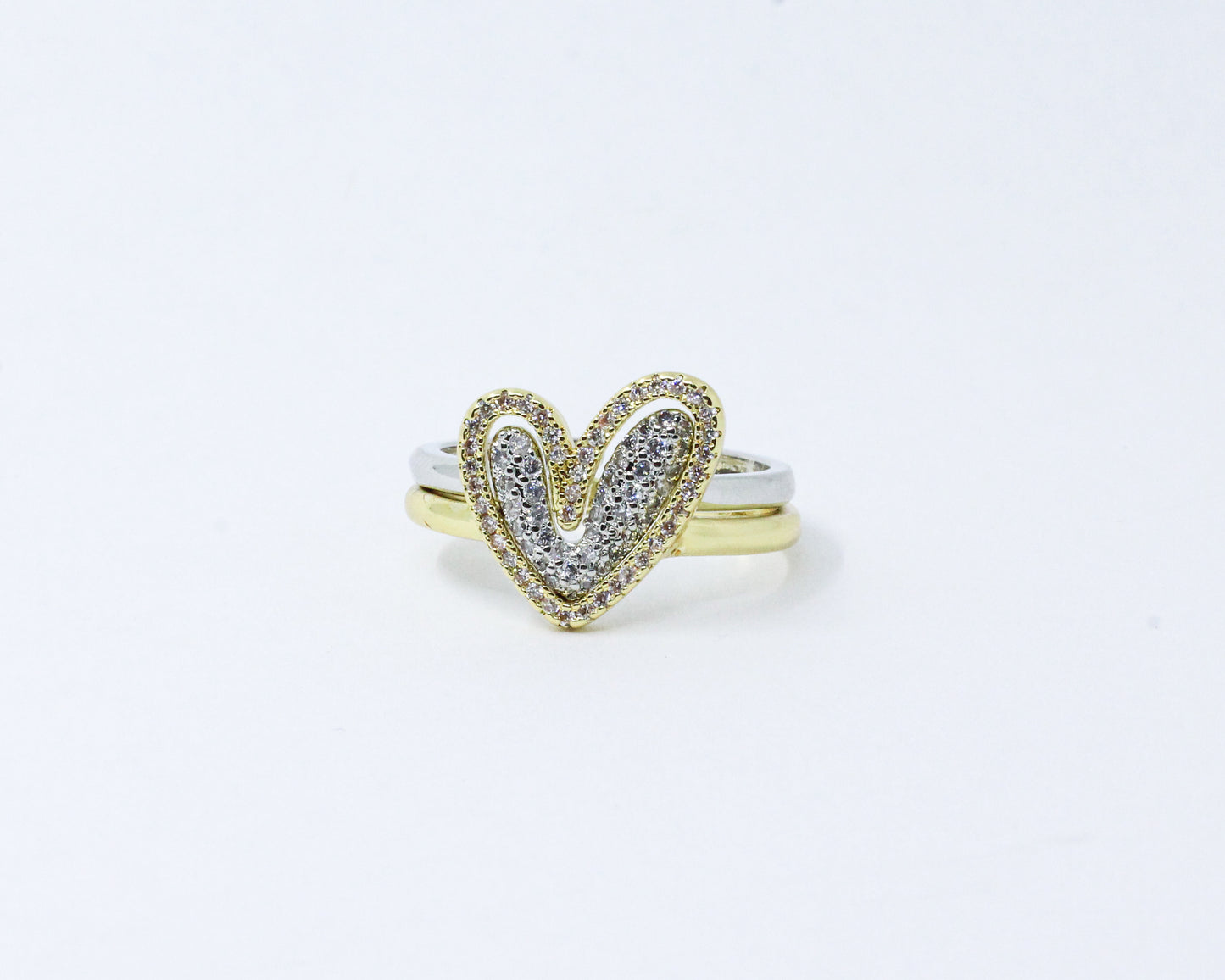 Anillo bicolor corazón