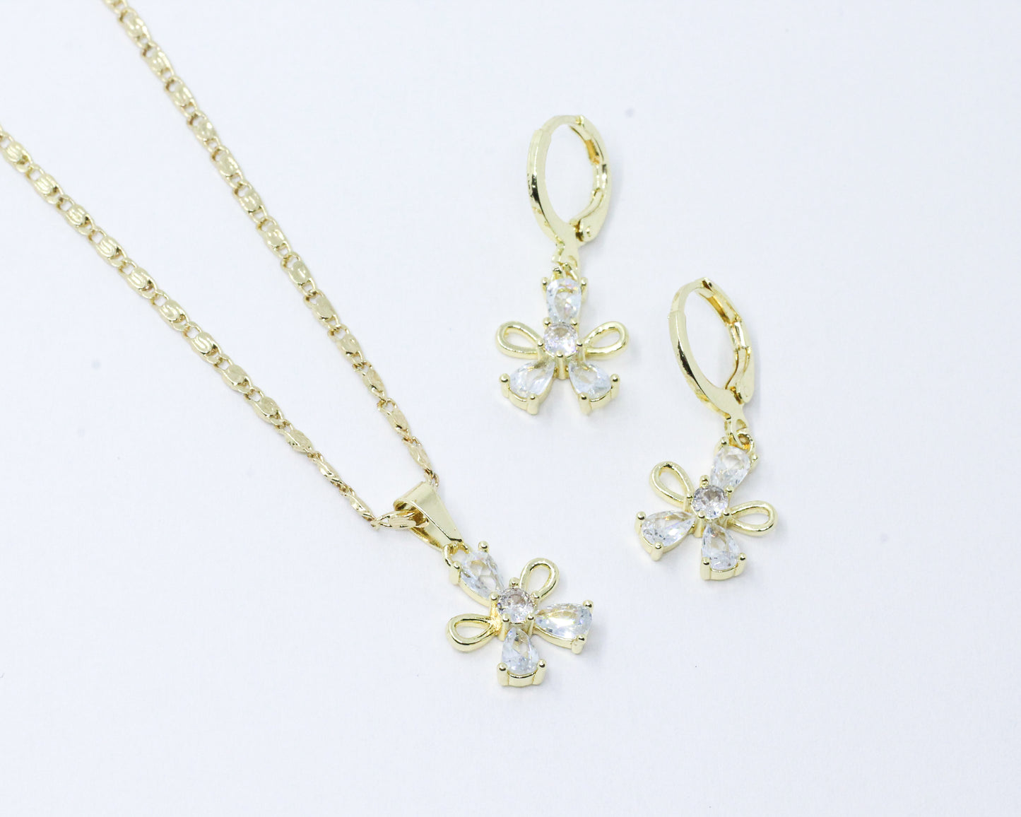 Set Flor Dorado Brillante
