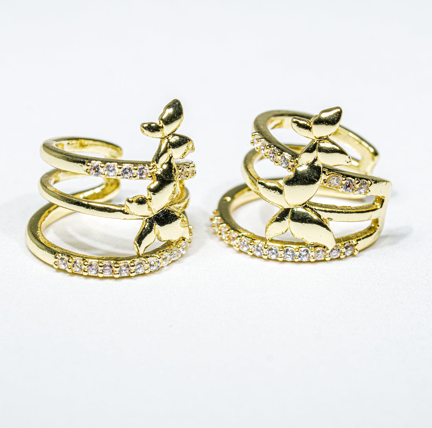 Earcuff dorado 3 aros