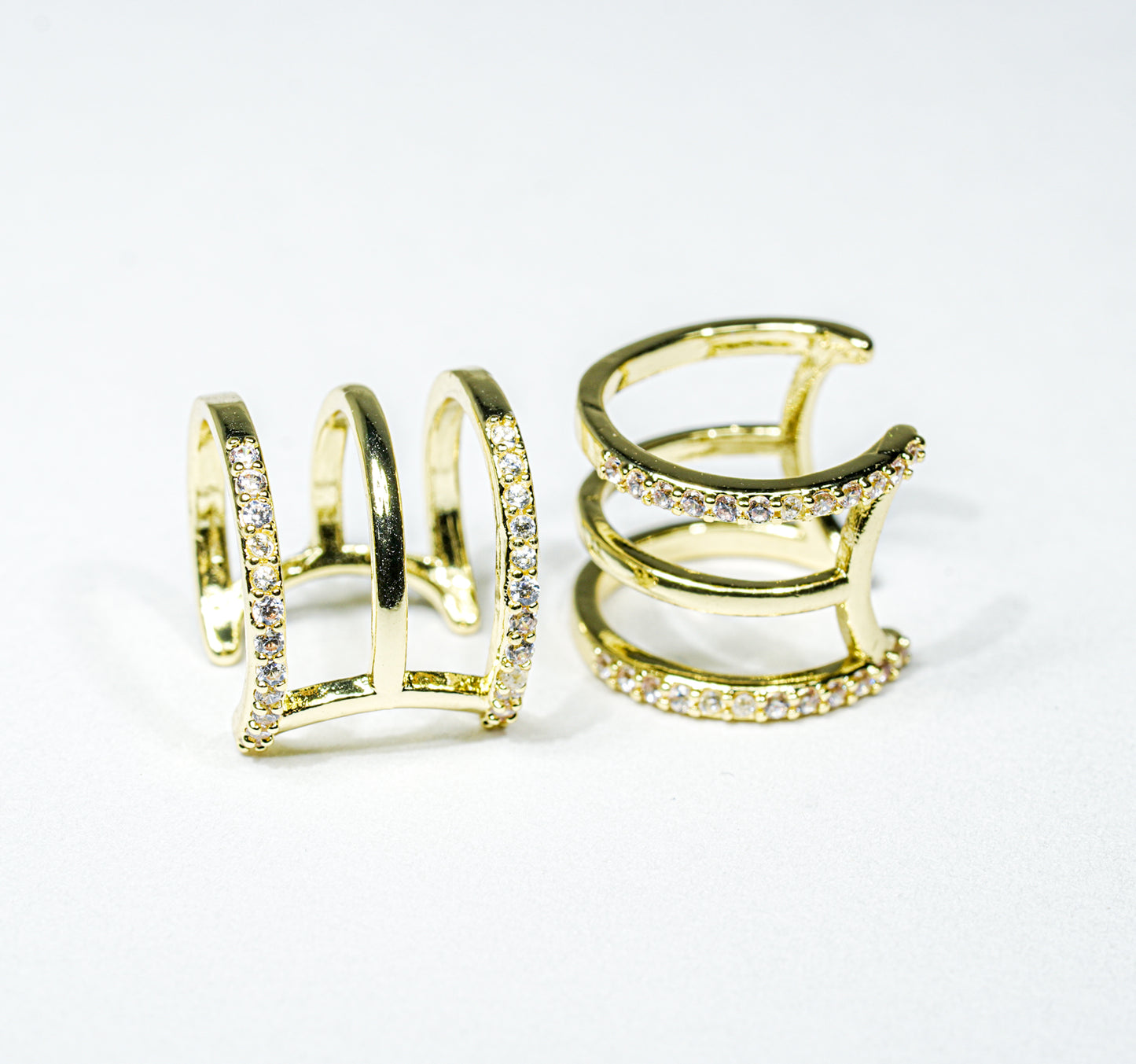 Earcuff dorado 3 niveles