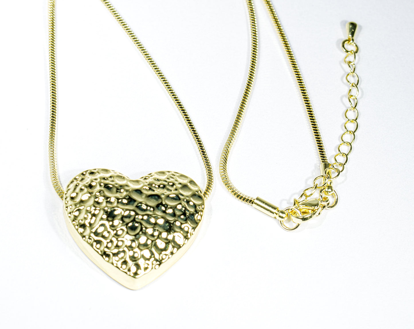 Set corazón grande martillado