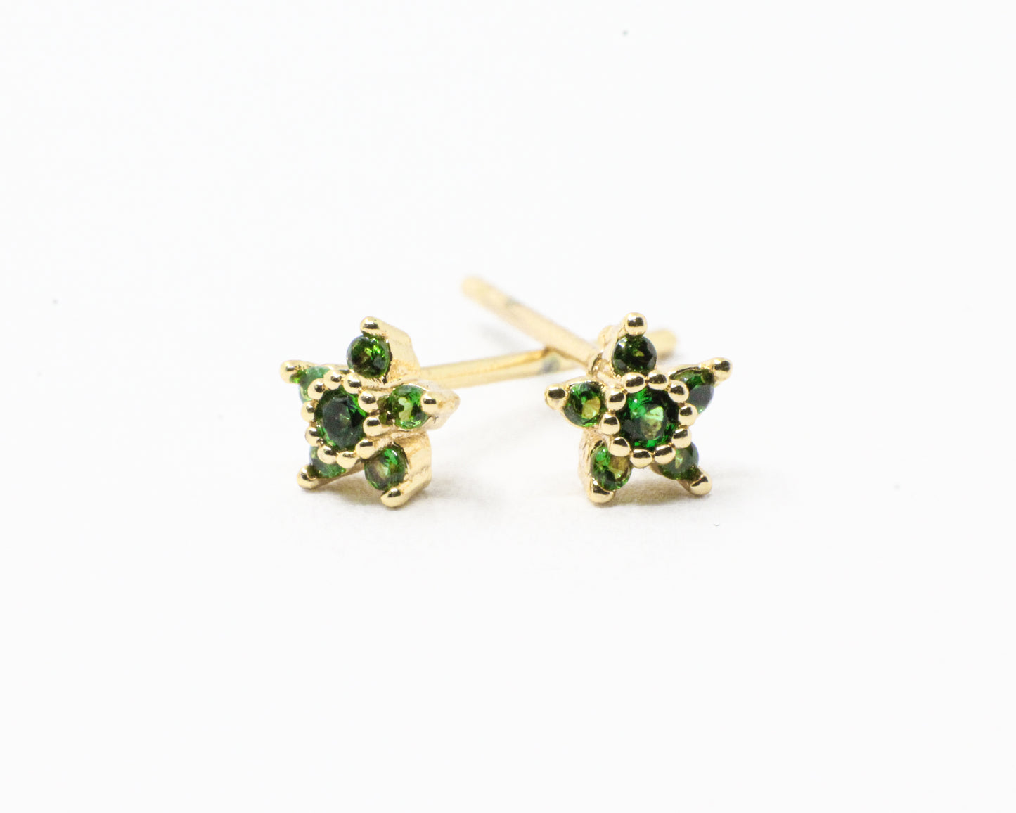 Topo Estrella Verde Esmeralda y Dorado