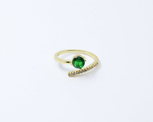 Anillo Dorado Monte Piedra Verde Esmeralda