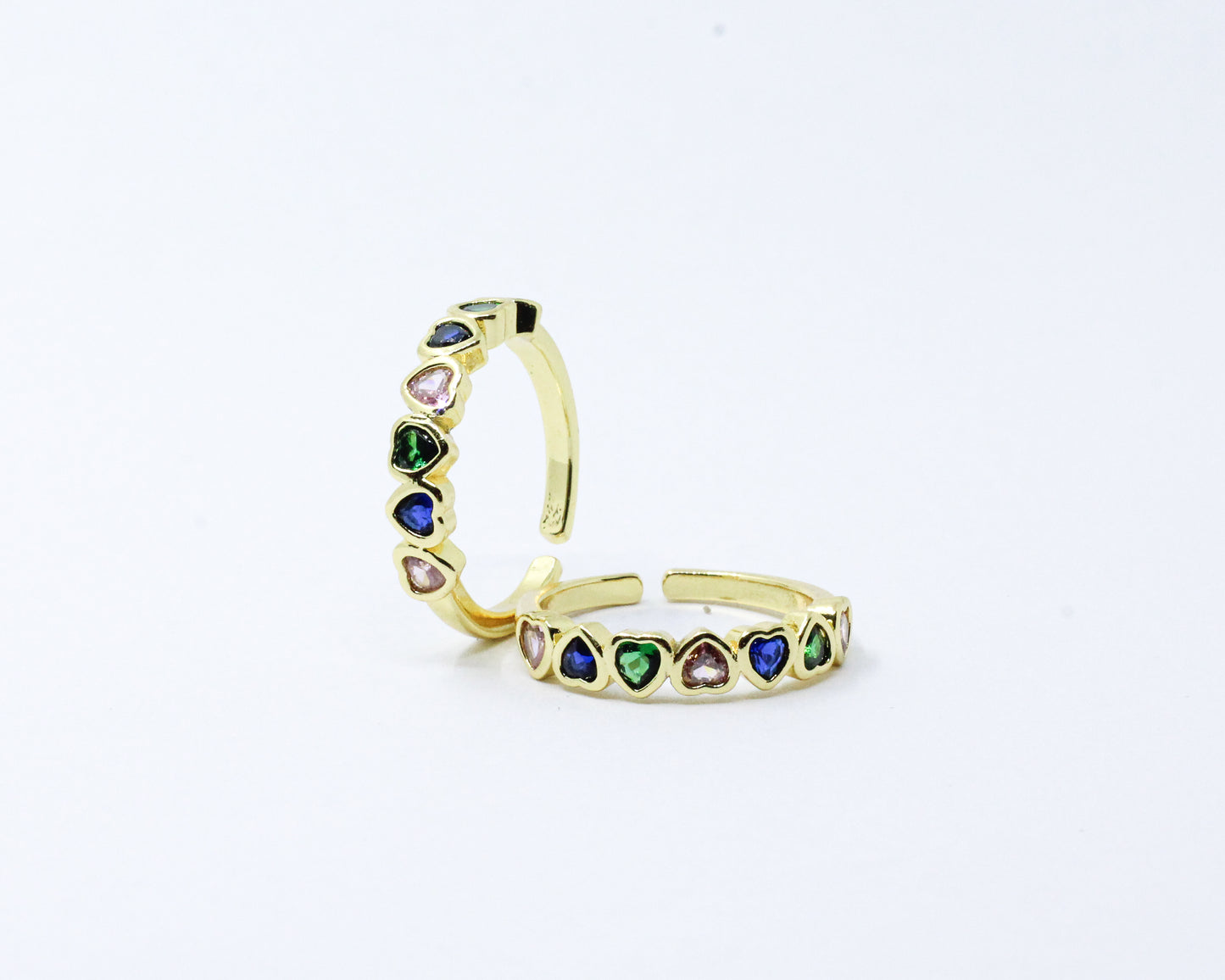 Anillo Dorado Arcoíris Corazón