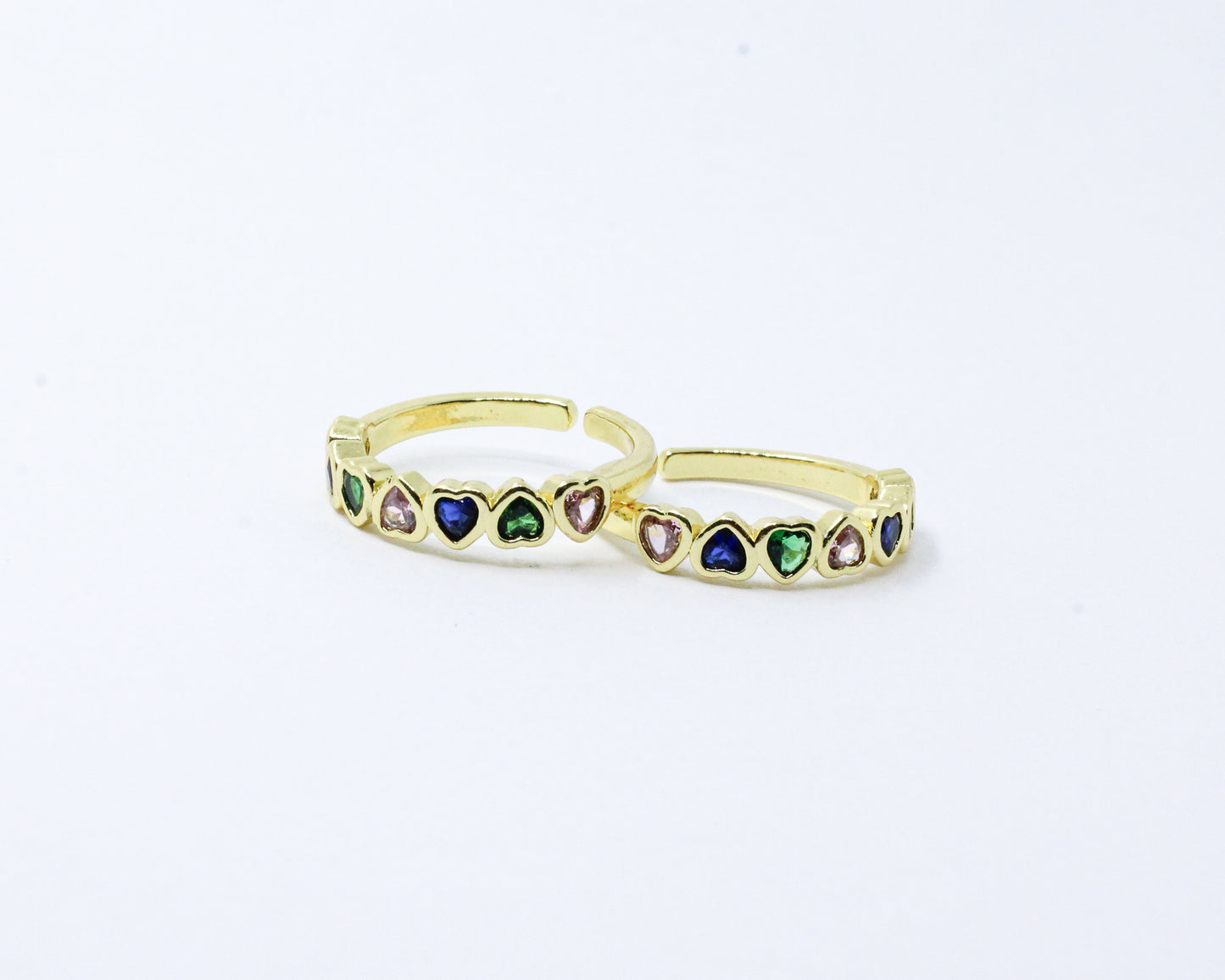Anillo Dorado Arcoíris Corazón