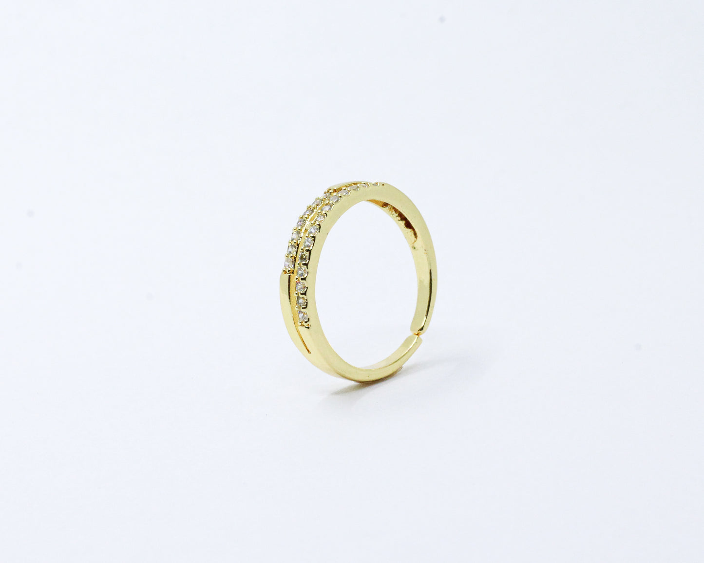 Anillo Dorado Doble Brillo