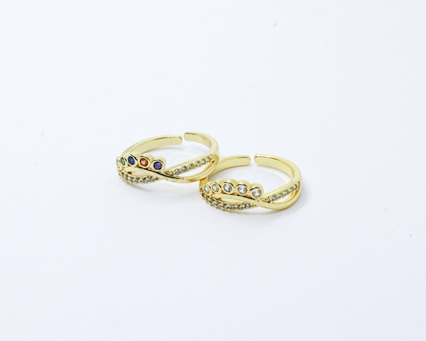 Anillo Dorado Bisel Infinito