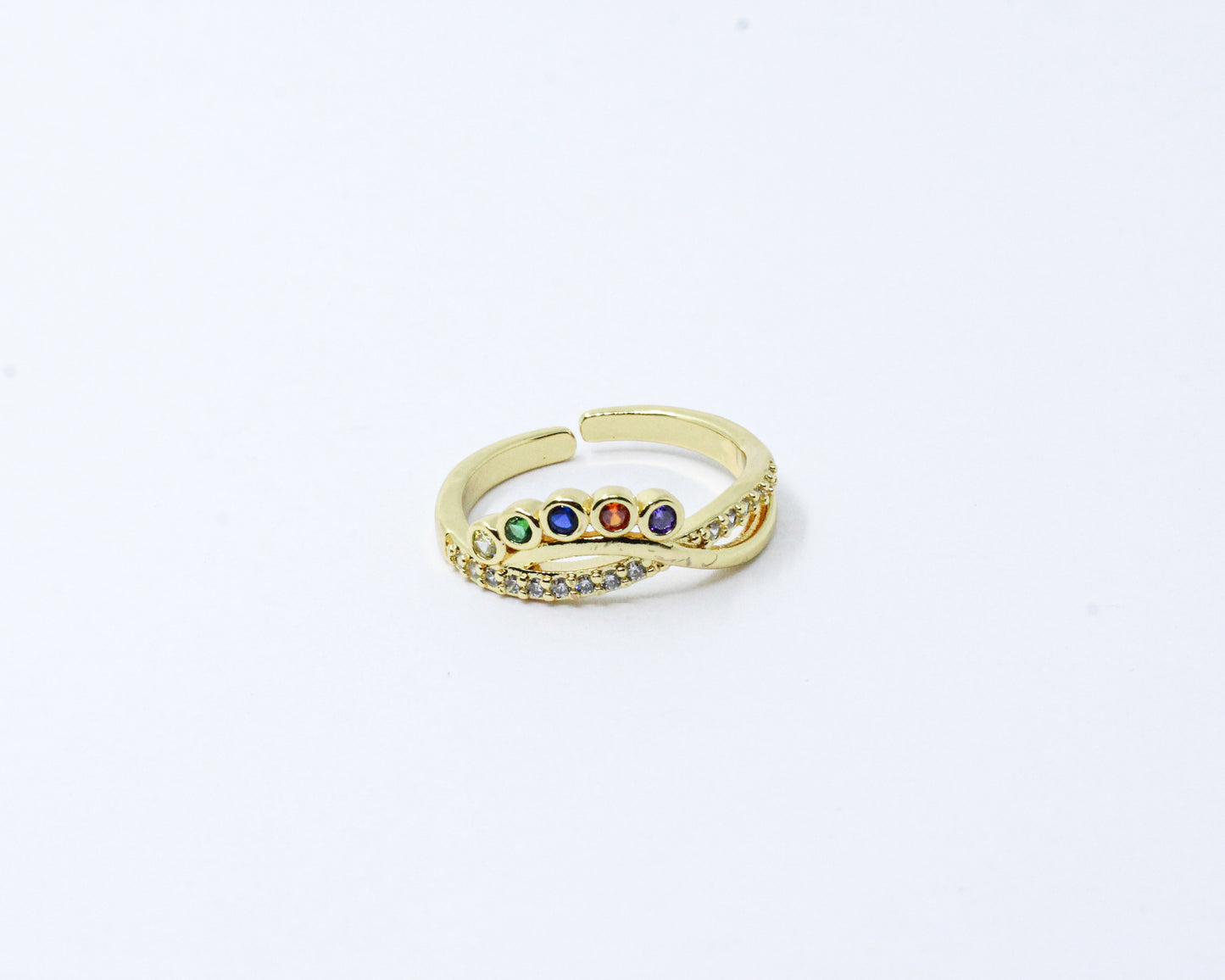 Anillo Dorado Bisel Infinito