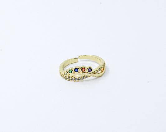 Anillo Dorado Bisel Infinito