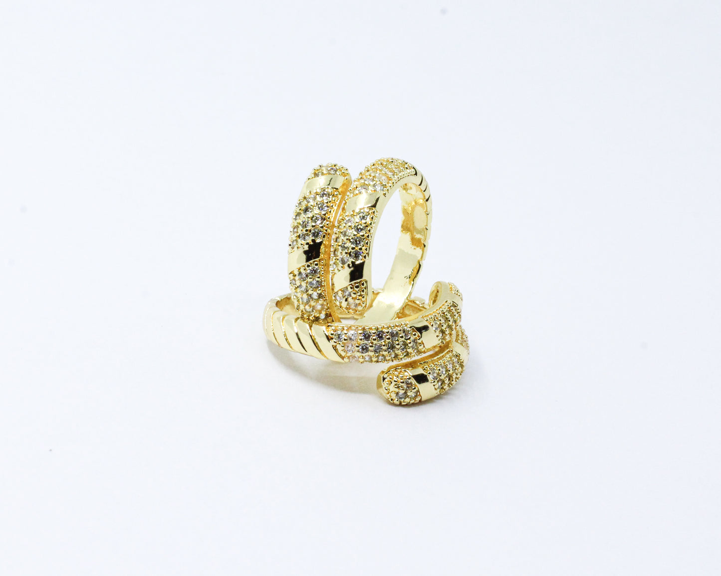 Anillo Dorado Esferas Circón