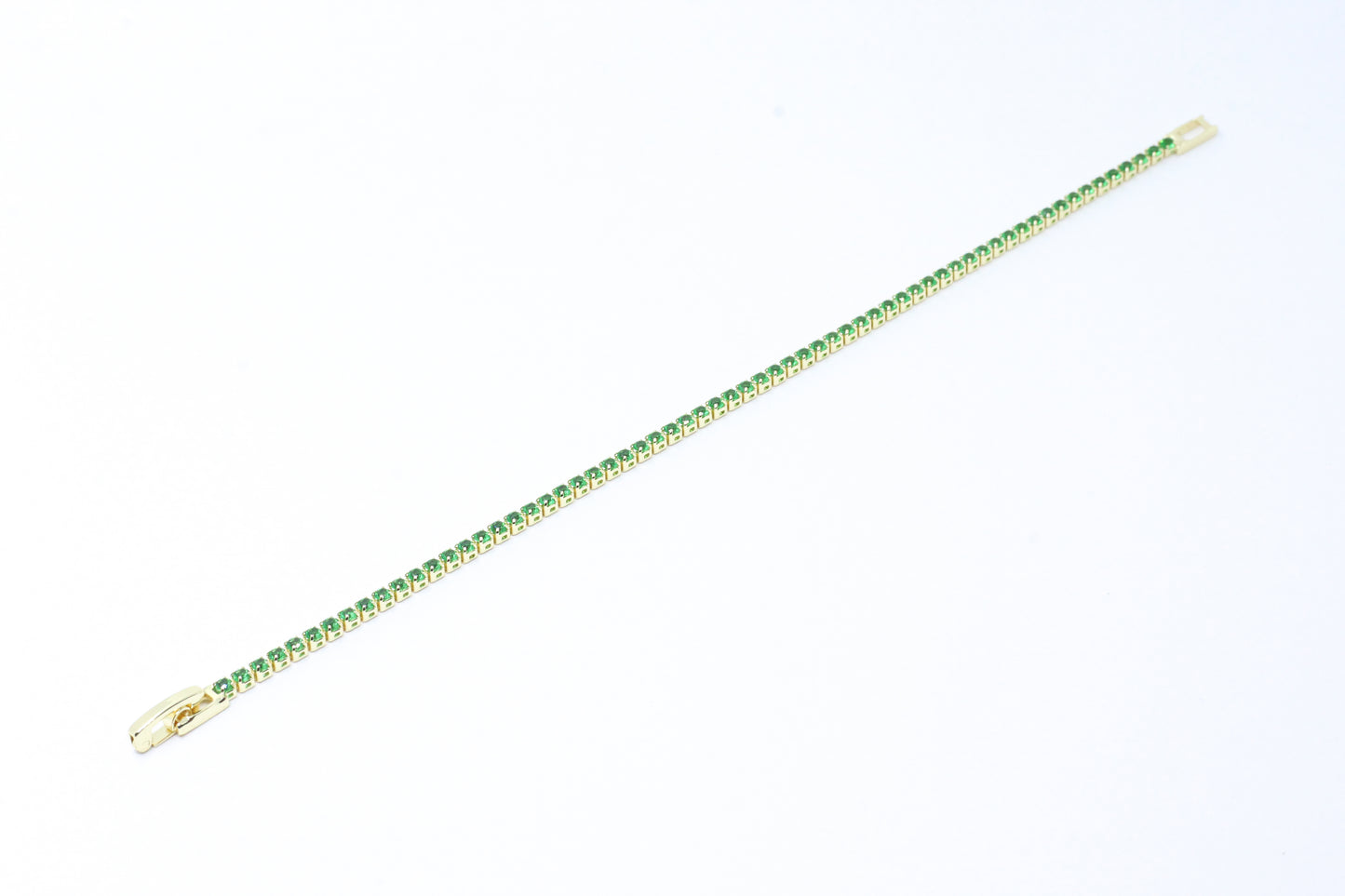 Pulsera Tenis Verde Esmeralda