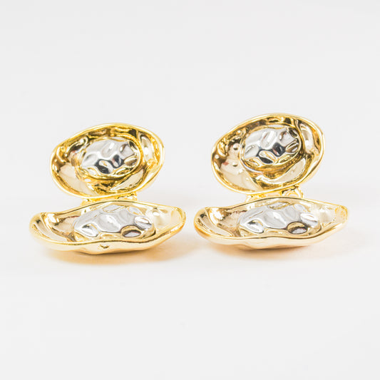Aretes Concha Doble Tono