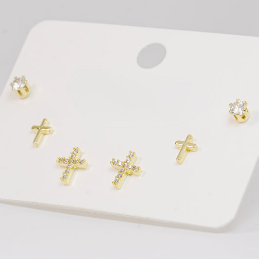 Set topos dorados y topos circón blanco