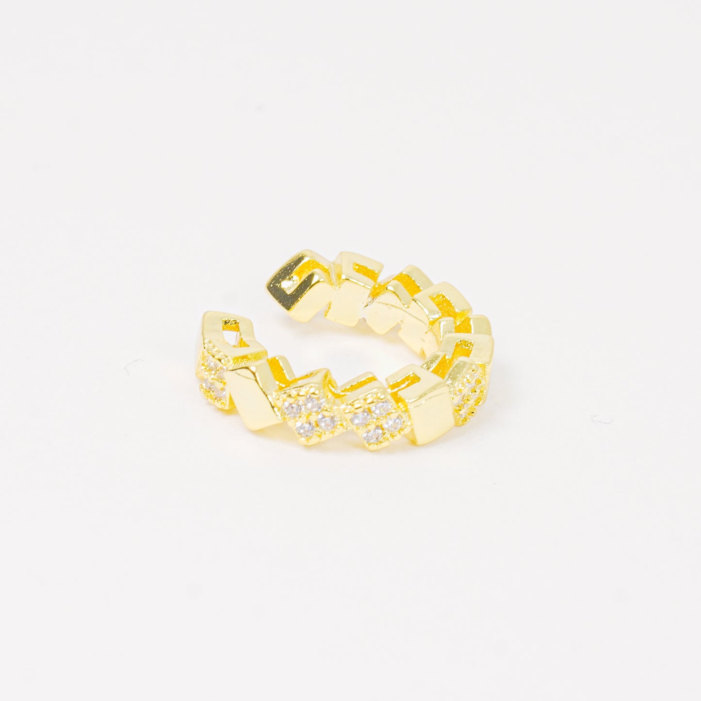 Earcuff Dorado Cuadritos