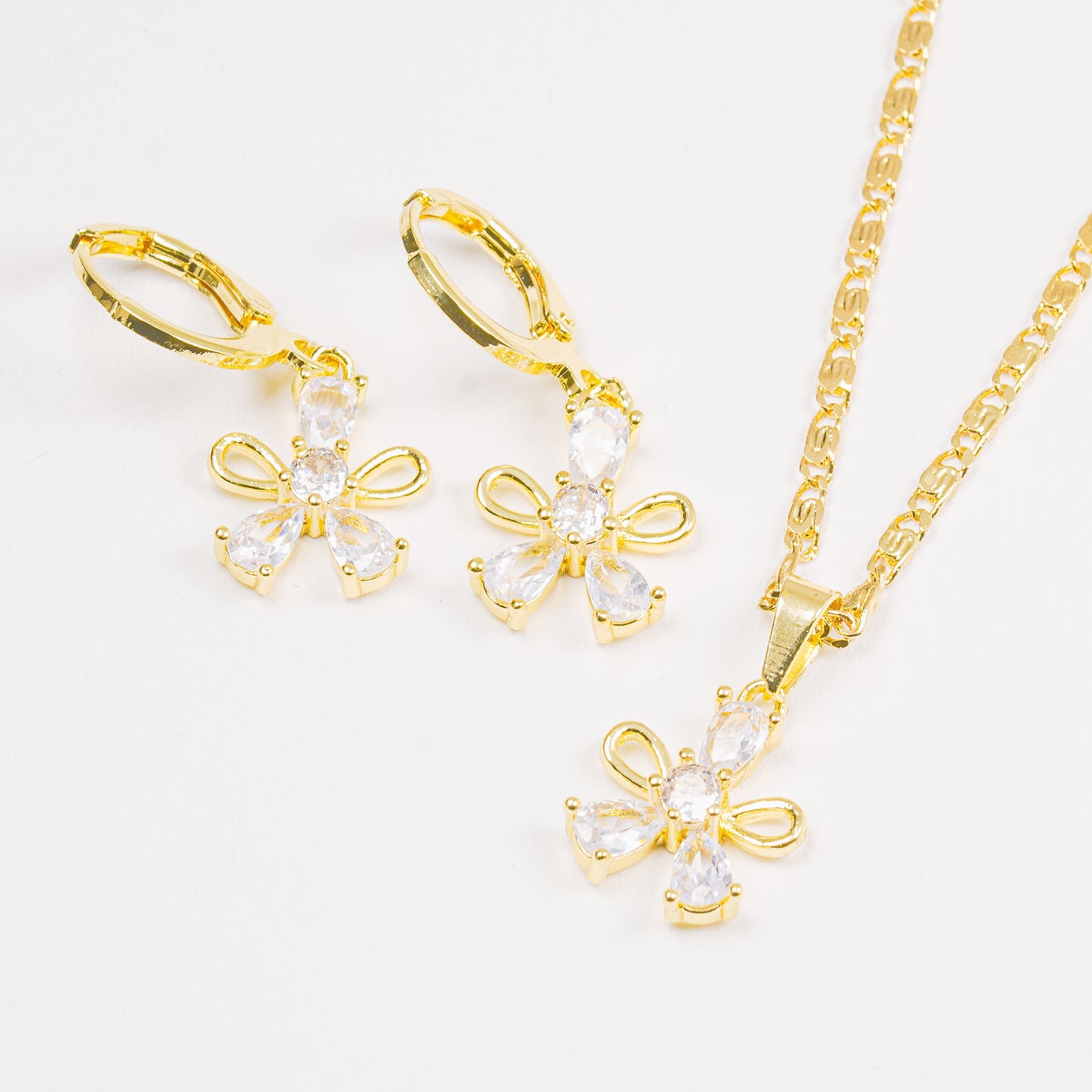 Set Flor Dorado Brillante