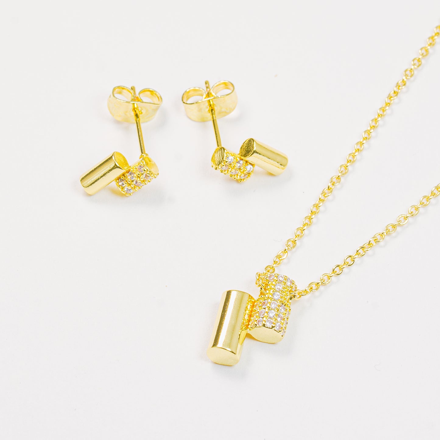 Set Topos Y Cadena Cilindros Dorados