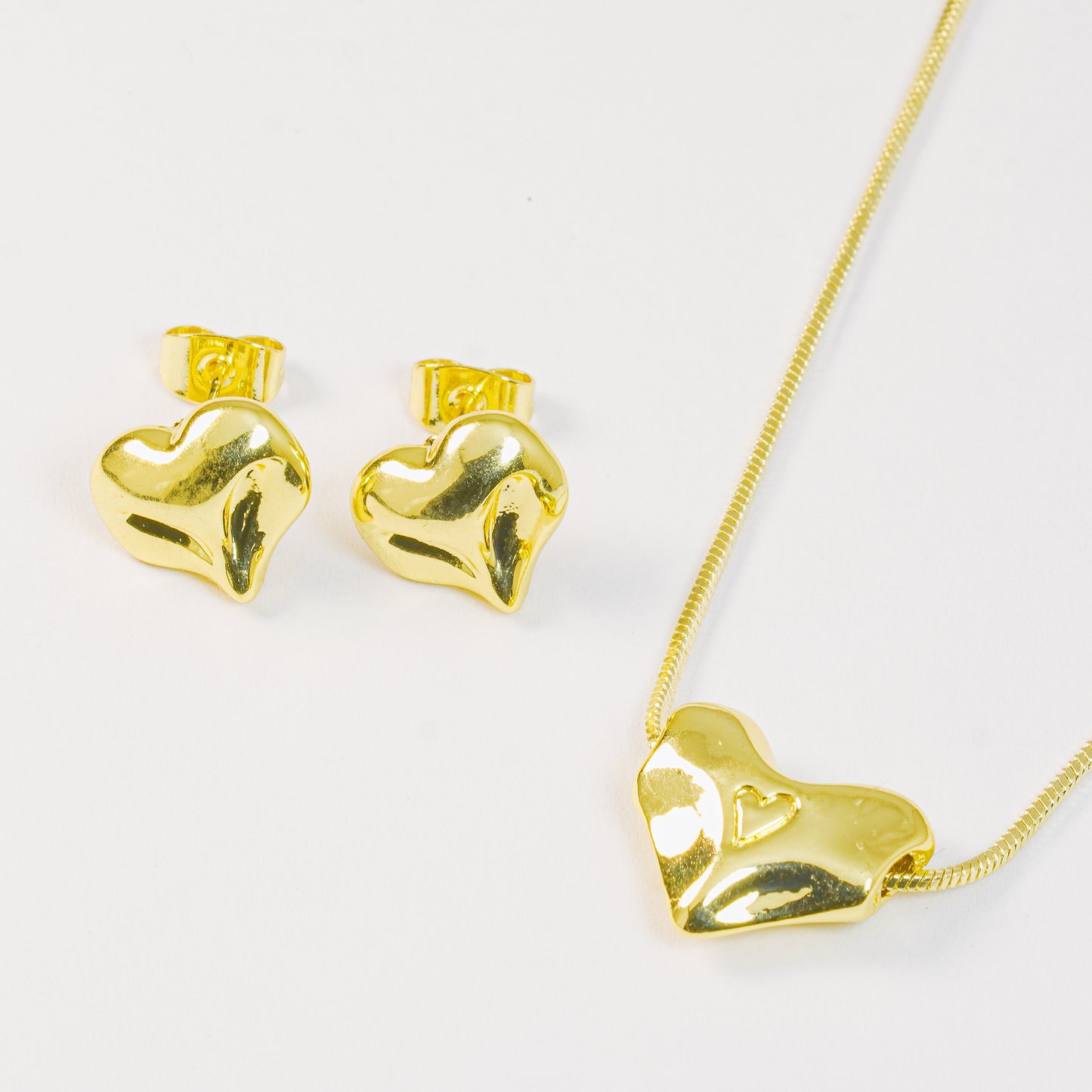 Set collar corazón chunky