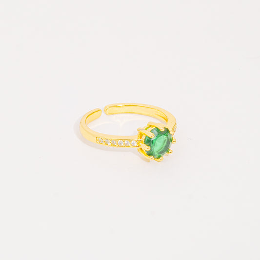 Anillo Dorado Piedra Lux