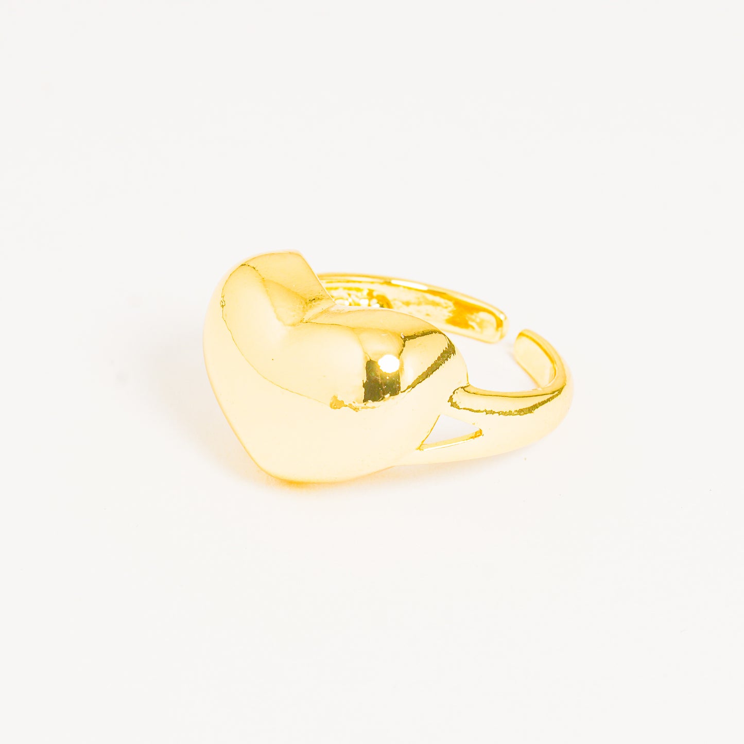 Anillo Chunky Dorado de Corazón