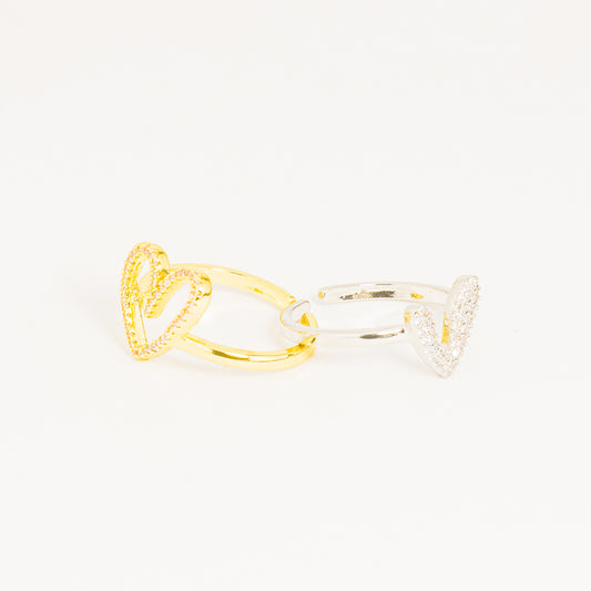 Anillo bicolor corazón
