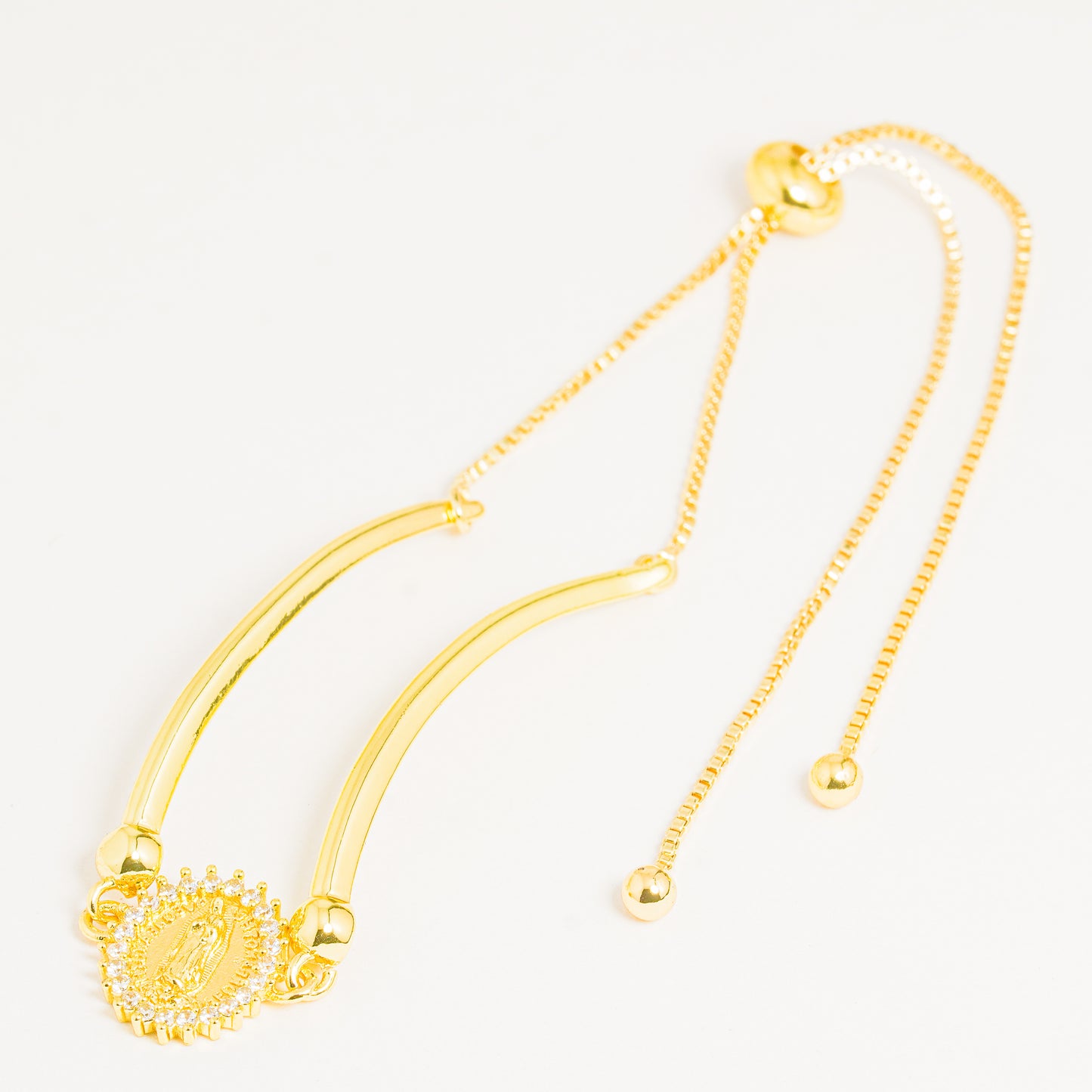 Pulsera dorada Virgen Lux