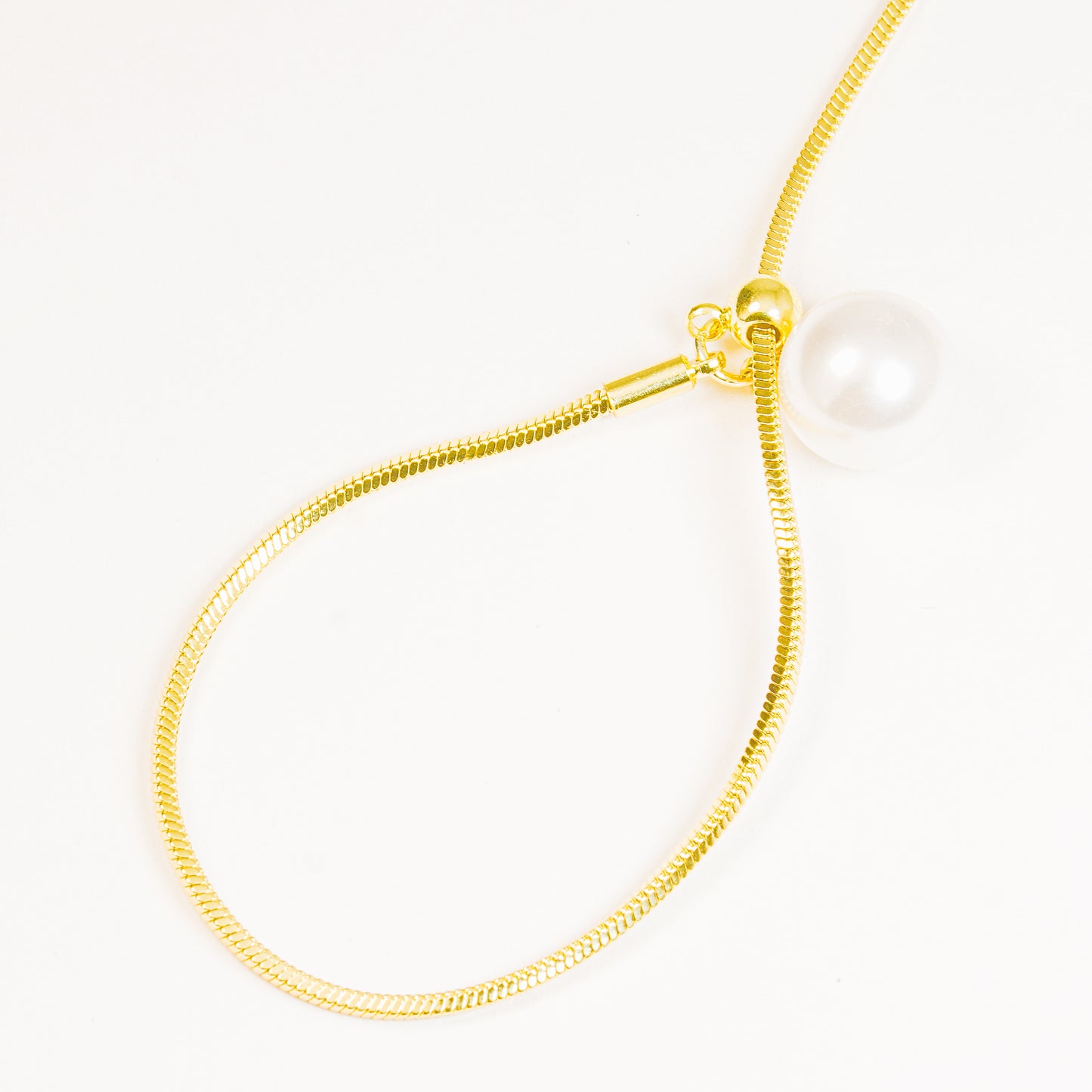 Collar Dorado Con Perla Colgante