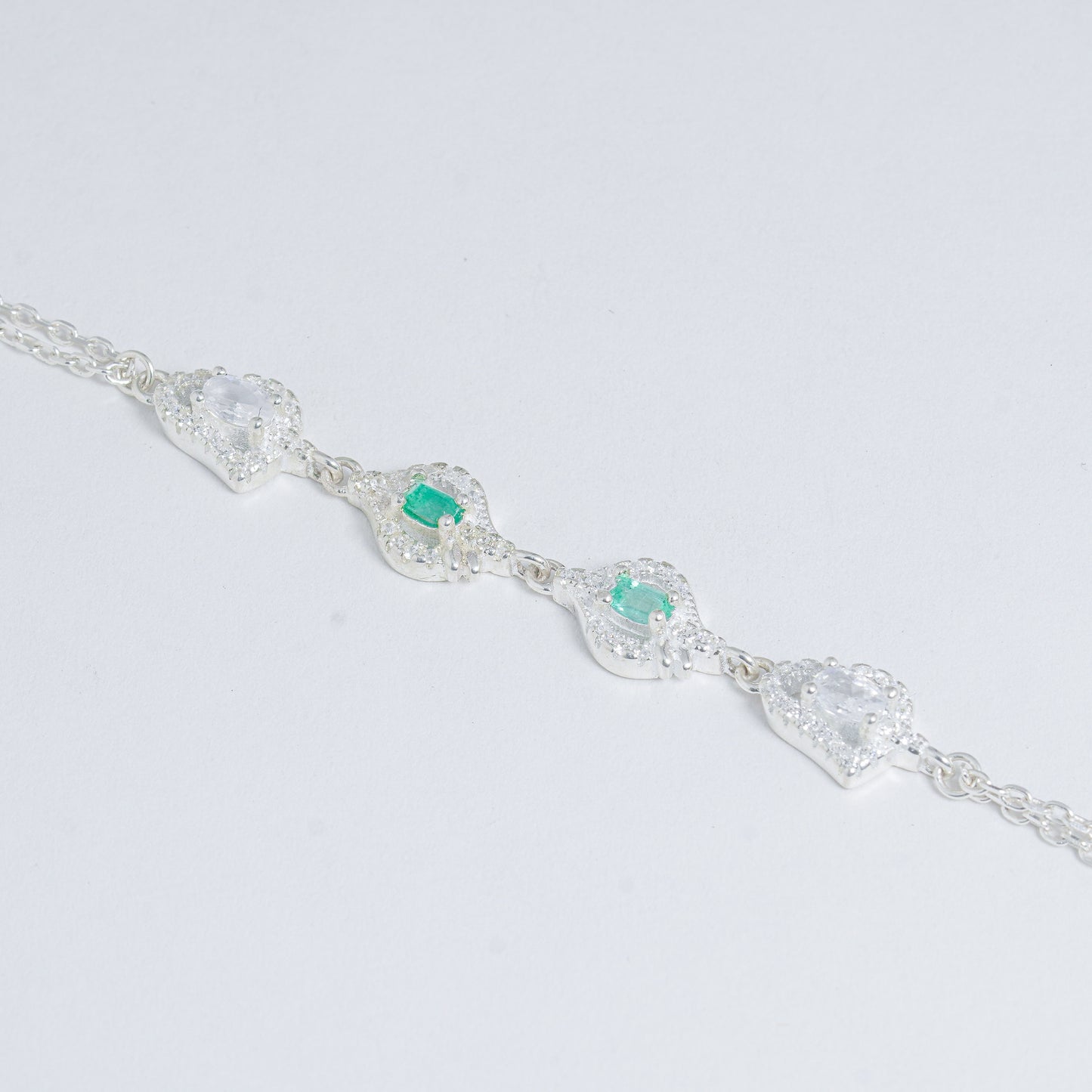Pulsera De Plata Con Esmeralda