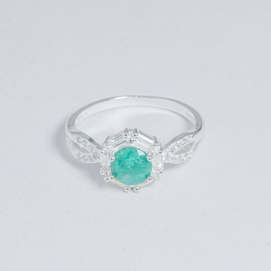 Anillo De Hexágono En Esmeralda
