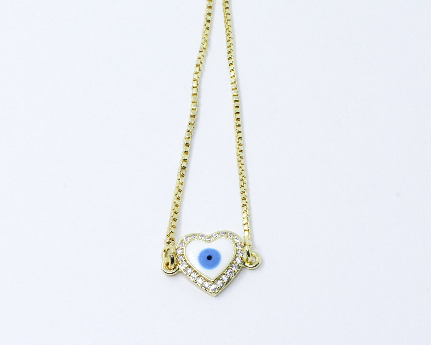 Pulsera Dorada Corazón Ojo Turco