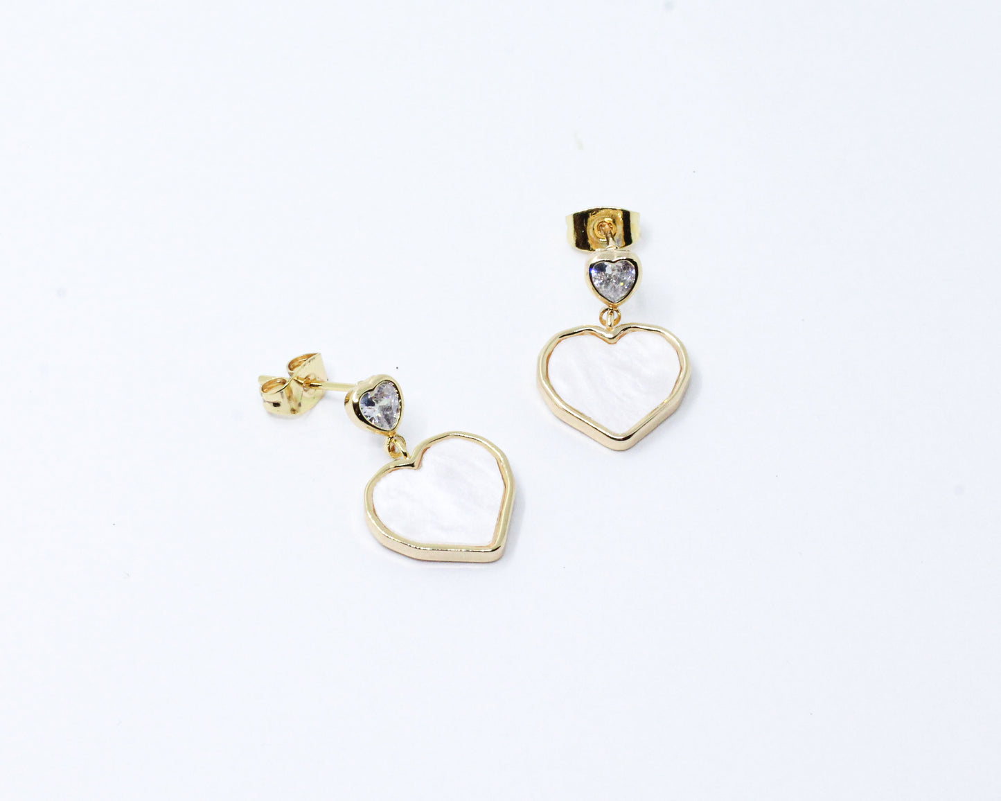 Aretes Nácar Corazón