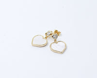 Aretes Nácar Corazón vista 1