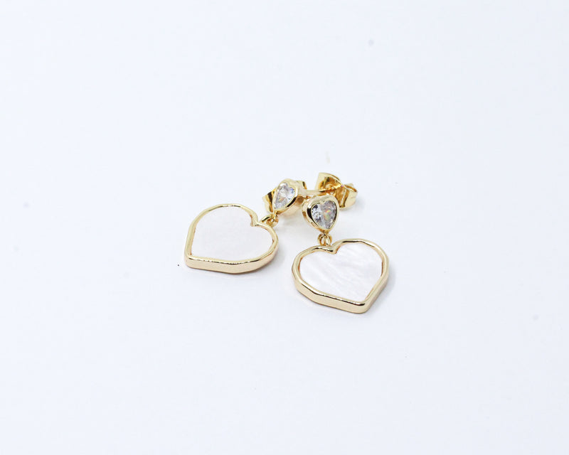 Aretes Nácar Corazón