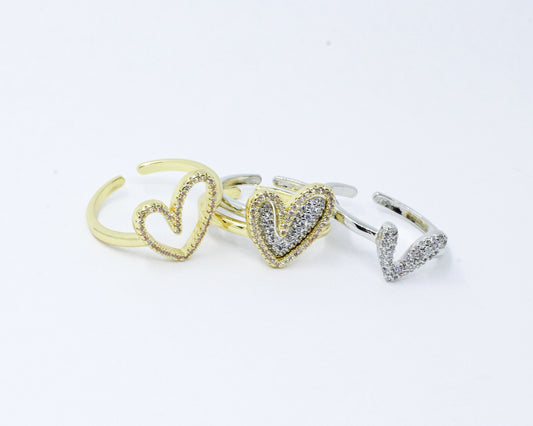 Anillo bicolor corazón