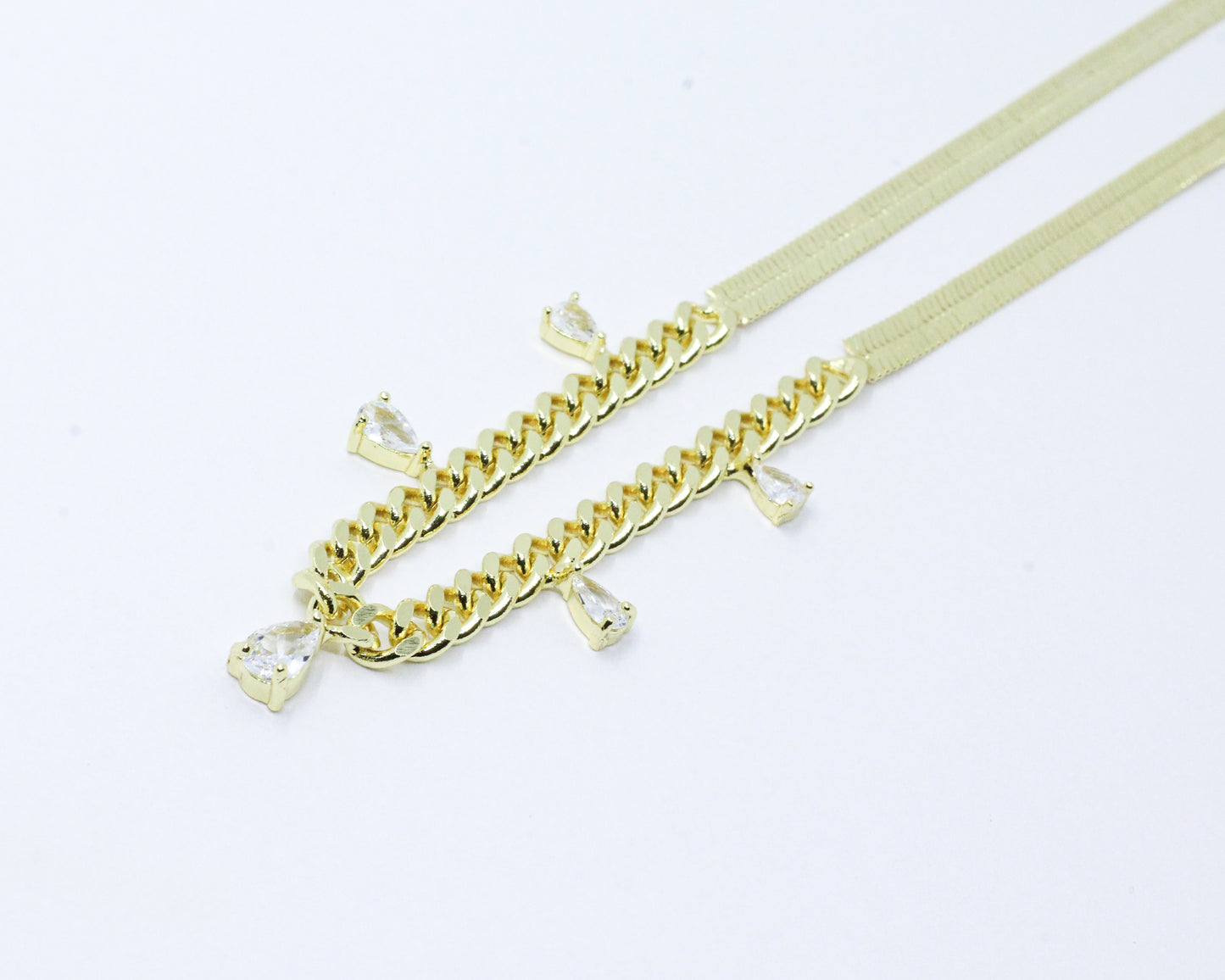 Set Dorado Lágrimas Brillantes