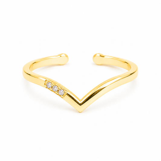 Anillo dorado rústico