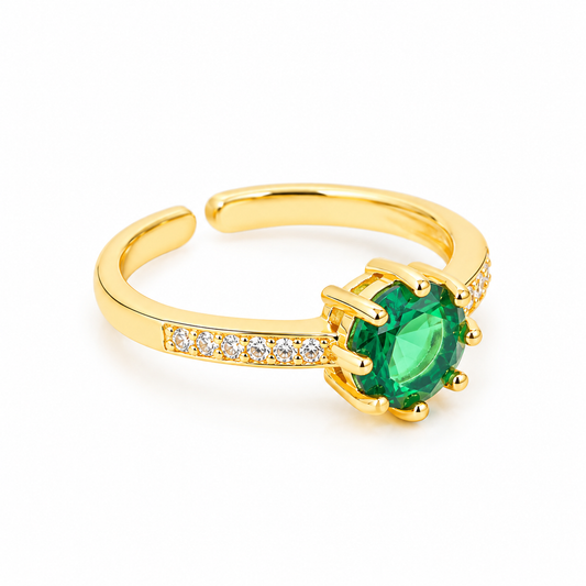 Anillo Dorado Piedra Lux