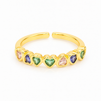 Anillo Dorado Arcoíris Corazón vista 1