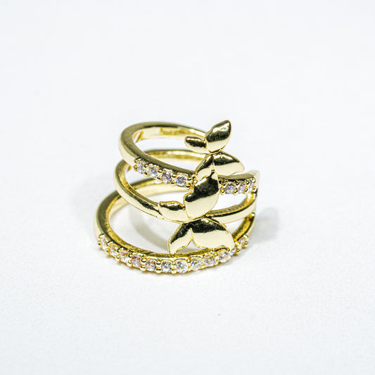 Earcuff dorado 3 aros