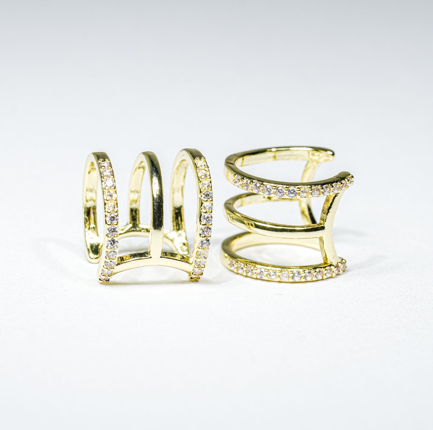 Earcuff dorado 3 niveles