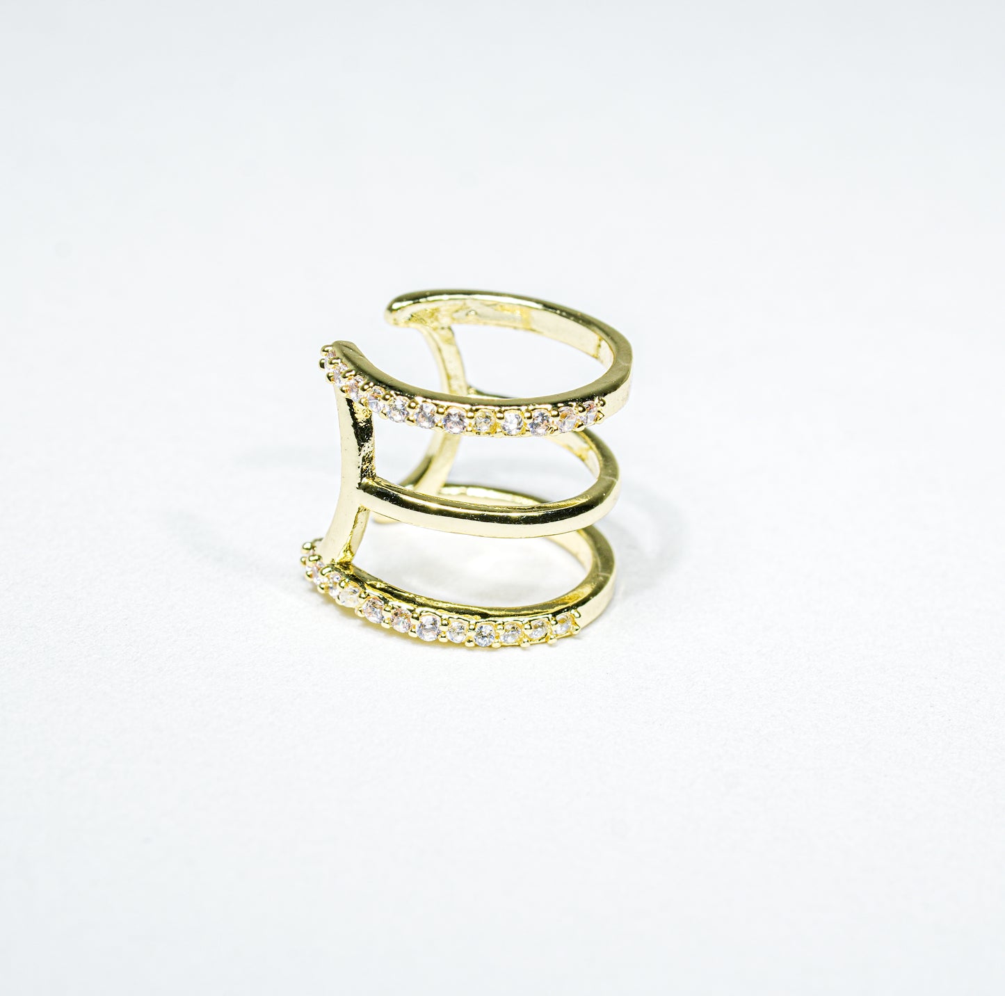 Earcuff dorado 3 niveles