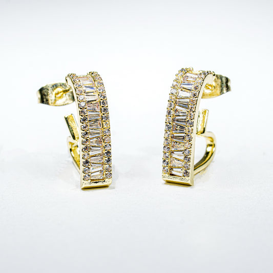 Arete medio corazón baguette