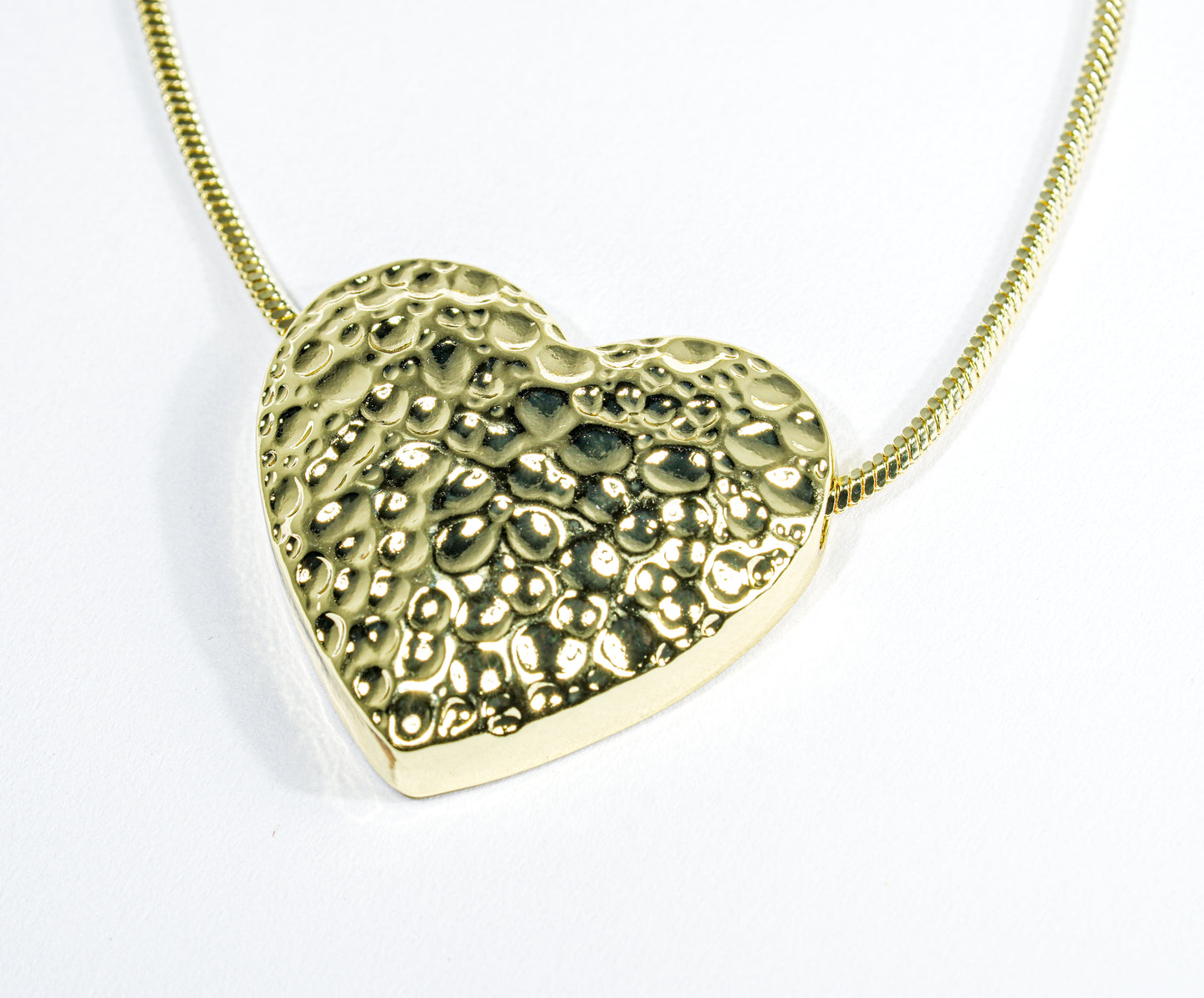 Set corazón grande martillado