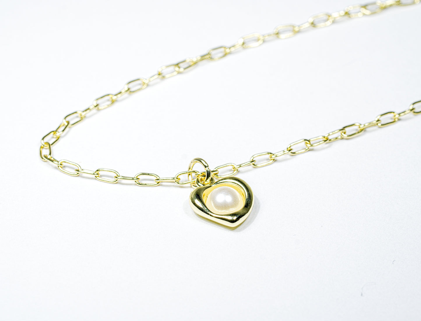 Set corazón perla