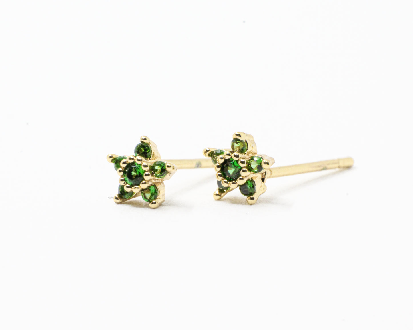 Topo Estrella Verde Esmeralda y Dorado
