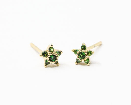 Topo Estrella Verde Esmeralda y Dorado