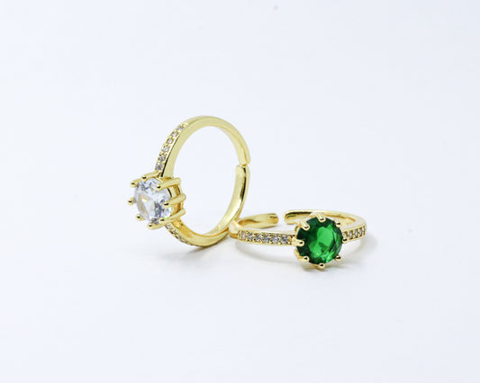 Anillo Dorado Piedra Lux