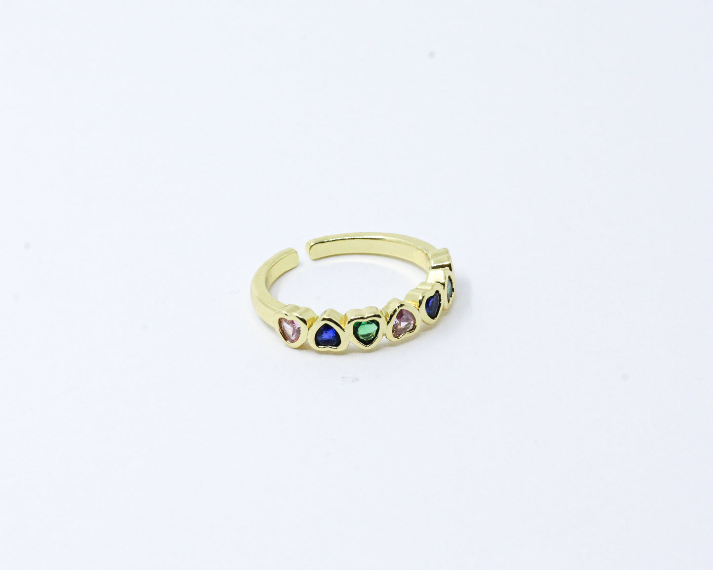 Anillo Dorado Arcoíris Corazón