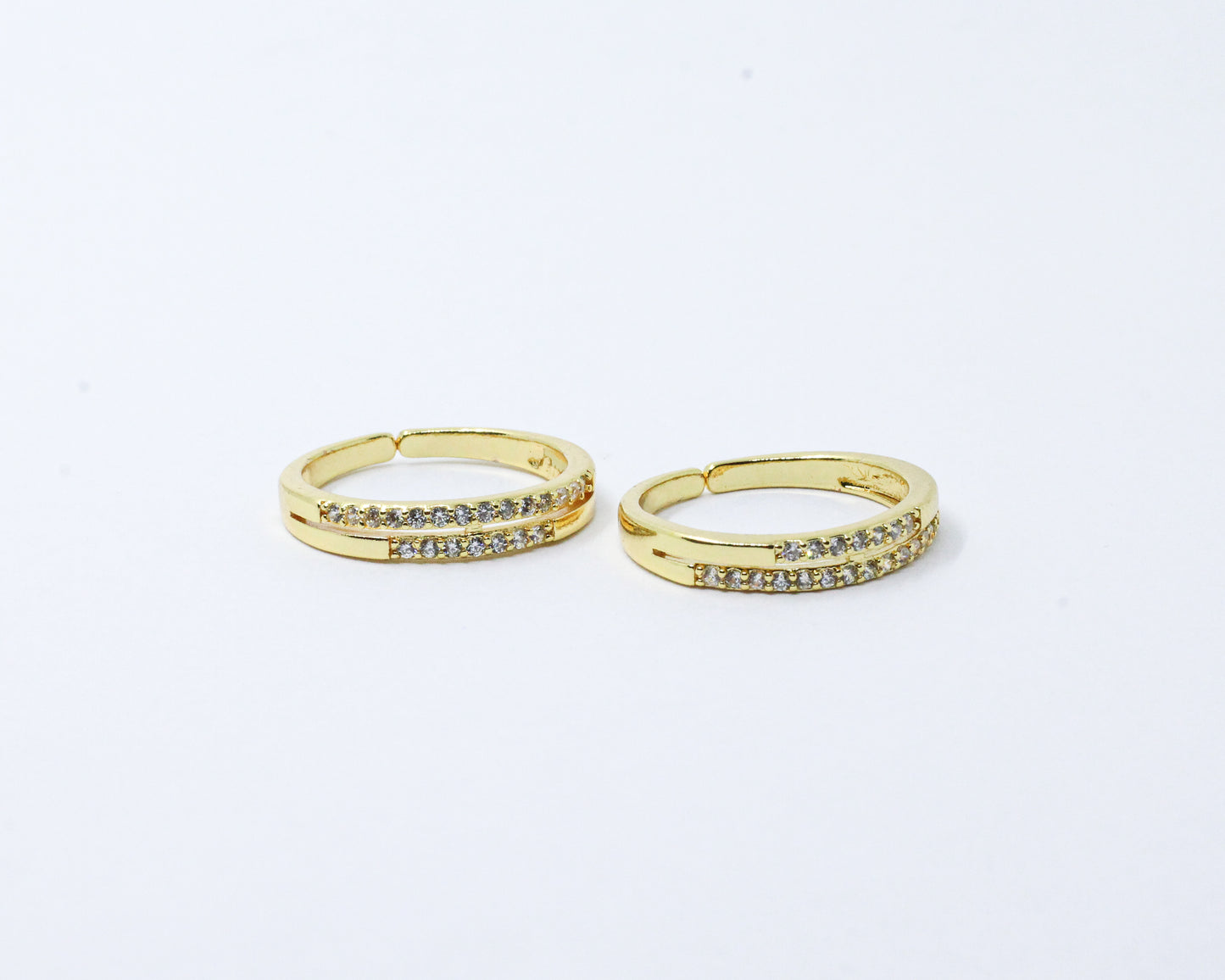 Anillo Dorado Doble Brillo
