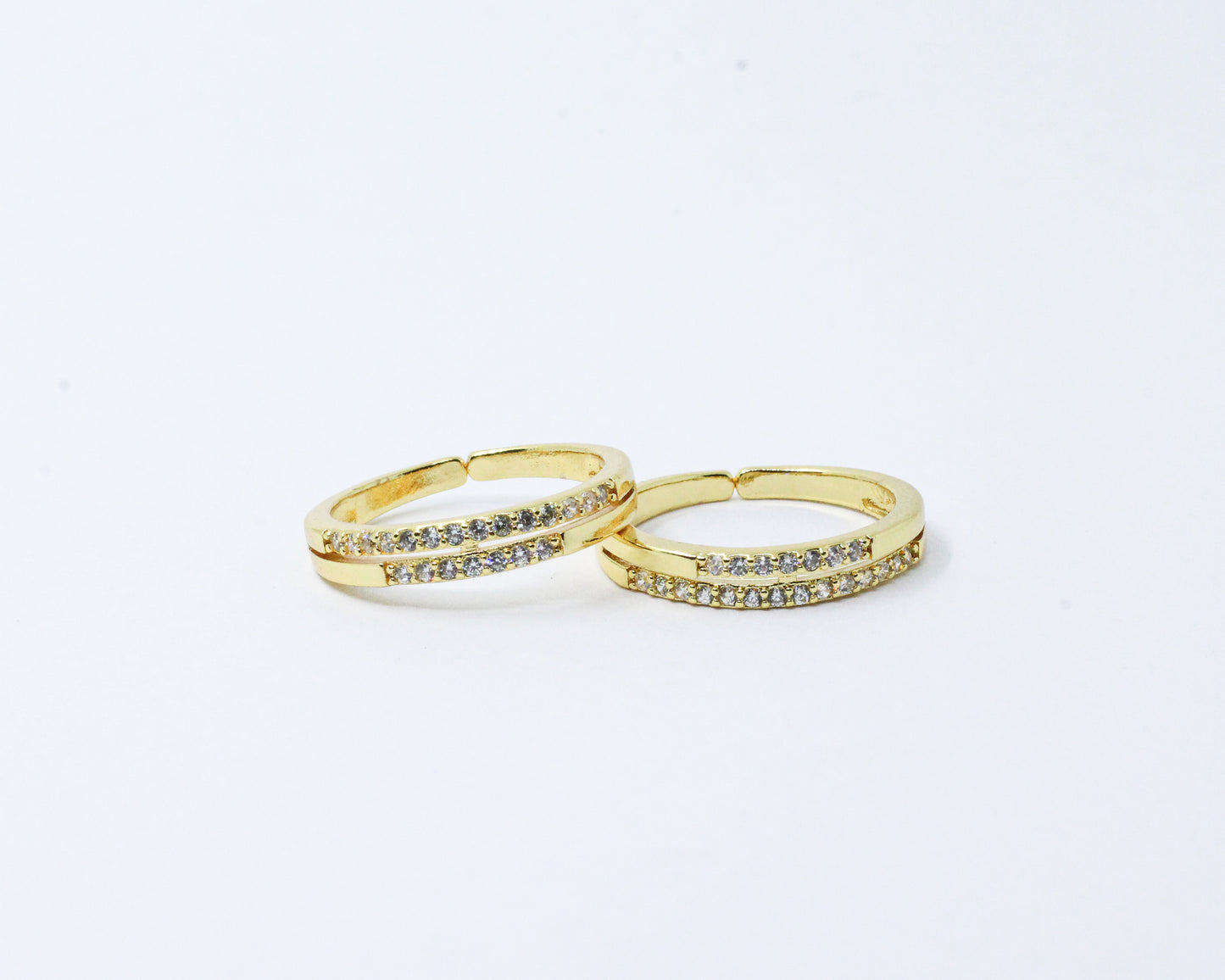 Anillo Dorado Doble Brillo