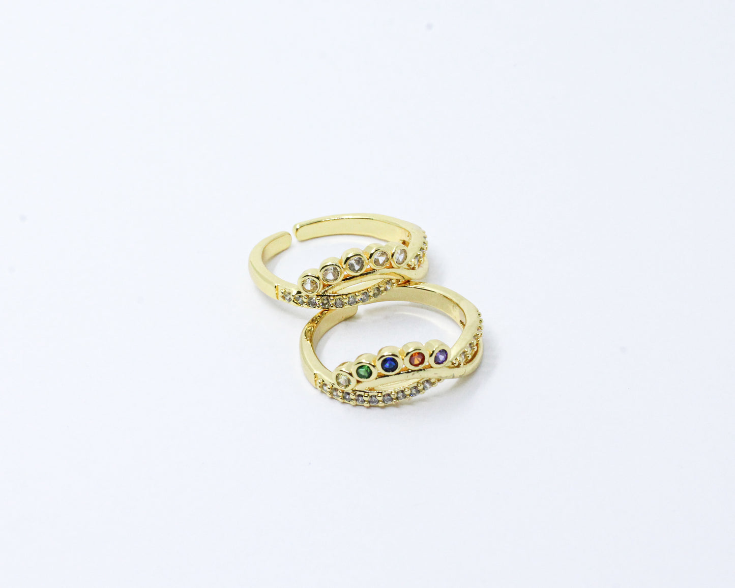 Anillo Dorado Bisel Infinito
